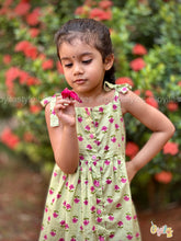 Sage Bloom – Floral cotton frock