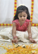 Pavazham - Coral Pink Ethnic Set