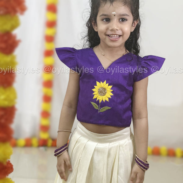 Sooriyam - Hand Embroidered Sunflower Ethnic Set