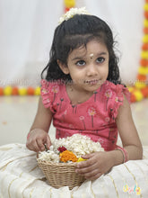 Pavazham - Coral Pink Ethnic Set