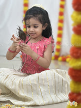 Pavazham - Coral Pink Ethnic Set