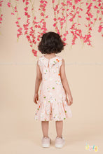 Cherry Bloom – Pastel Pink Cotton Dress with Fruity Floral Print