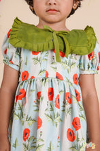 Poppy Meadow – Floral Cotton Dress with Contrast Collar