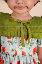 Poppy Meadow – Floral Cotton Dress with Contrast Collar