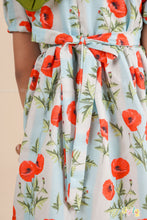 Poppy Meadow – Floral Cotton Dress with Contrast Collar