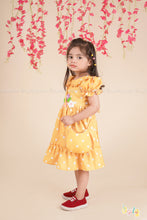 Sunny Petals – Yellow Polka Dot Dress with Crochet Flowers & Bag