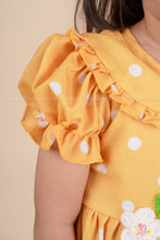 Sunny Petals – Yellow Polka Dot Dress with Crochet Flowers & Bag