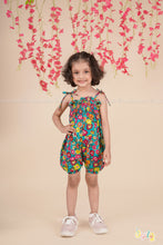 Tropic Bloom – Floral Cotton Tie-Up Romper for Girls