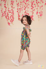 Tropic Bloom – Floral Cotton Tie-Up Romper for Girls