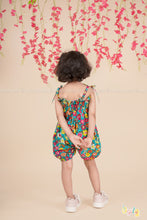 Tropic Bloom – Floral Cotton Tie-Up Romper for Girls