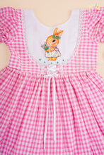 Bunny Tales - Hand Painted Christmas Cotton Frock