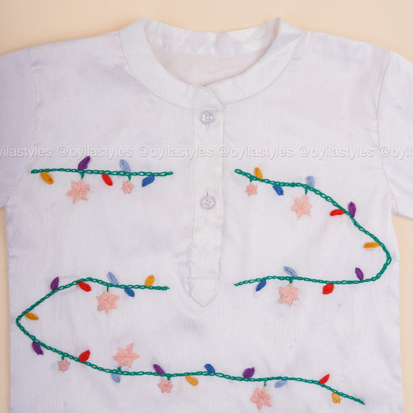 Twinkling Greens - Christmas Silk Shirt