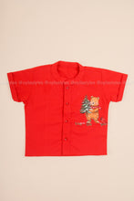 Bear-y Merry - Hand Painted Red Shirt