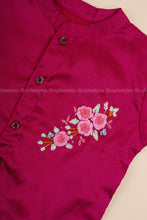 Rosy Elegance - Hand Embroidered Pink Silk Shirt