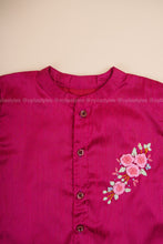Rosy Elegance - Hand Embroidered Pink Silk Shirt