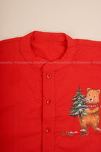 Bear-y Merry - Hand Painted Red Shirt