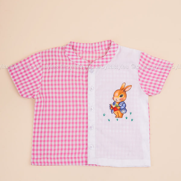 Bunny Tales - Hand Painted Christmas Cotton Shirt