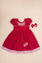 Rosy Elegance - Hand Embroidered Pink Silk Frock