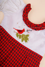 Cardinal Joy - Hand Embroidered Christmas Frock