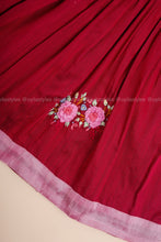 Rosy Elegance - Hand Embroidered Pink Silk Frock