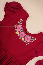 Rosy Elegance - Hand Embroidered Pink Silk Frock