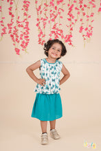 Butterfly Breeze – Pleated Top & Skirt Cotton Set for Girls