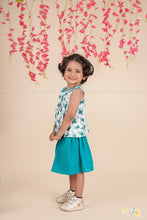 Butterfly Breeze – Pleated Top & Skirt Cotton Set for Girls