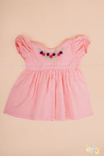 Kani – Peach Baby Dress Set with Floral Embroidery