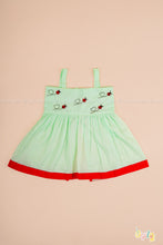 Vaigai – Mint Green Dress Set with Ladybug Embroidery