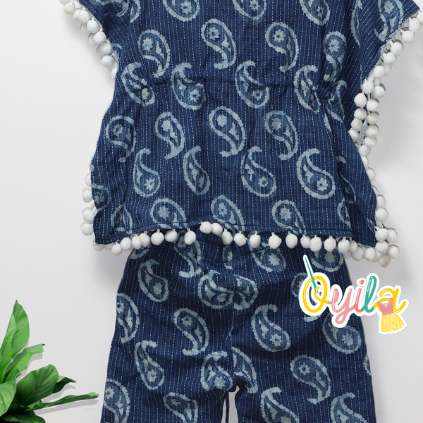 Indigo Pom Pom Set
